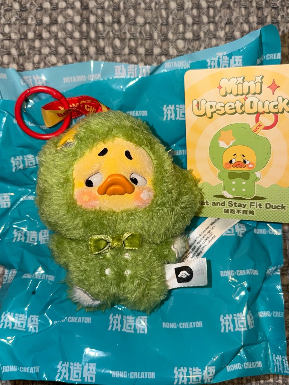 Mini UPSET DUCK Wish List Series Plush- Eat and Stay Fit Duck